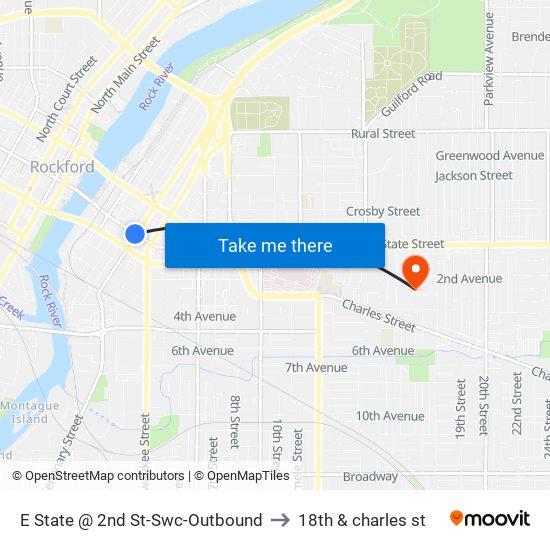 E State @ 2nd St-Swc-Outbound to 18th & charles st map