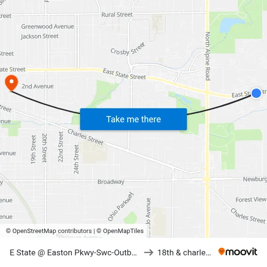 E State @ Easton Pkwy-Swc-Outbound to 18th & charles st map