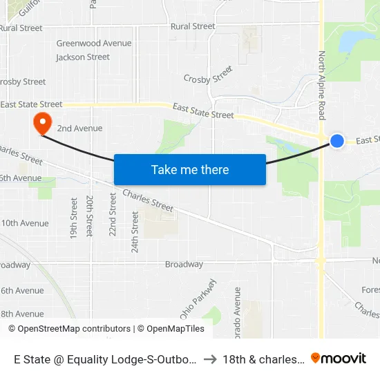 E State @ Equality Lodge-S-Outbound to 18th & charles st map