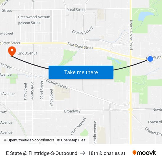 E State @ Flintridge-S-Outbound to 18th & charles st map