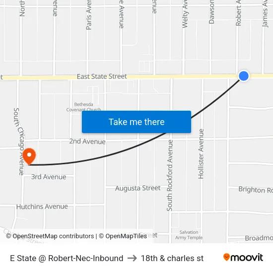 E State @ Robert-Nec-Inbound to 18th & charles st map