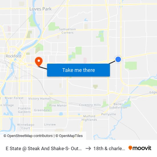 E State @ Steak And Shake-S- Outbound to 18th & charles st map