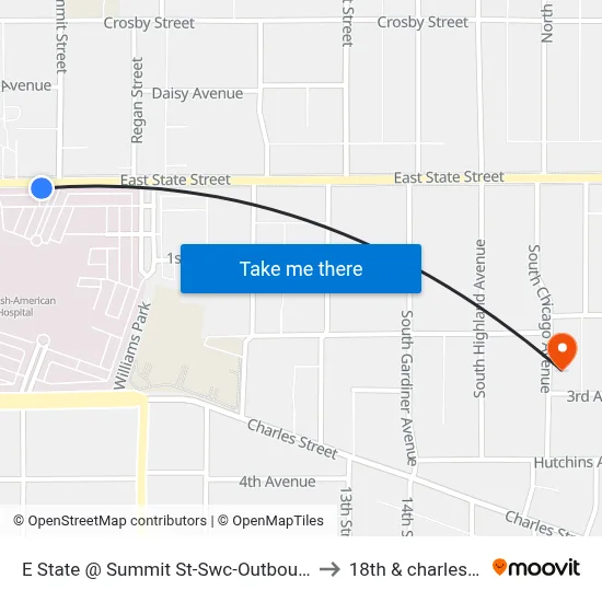 E State @ Summit St-Swc-Outbound to 18th & charles st map