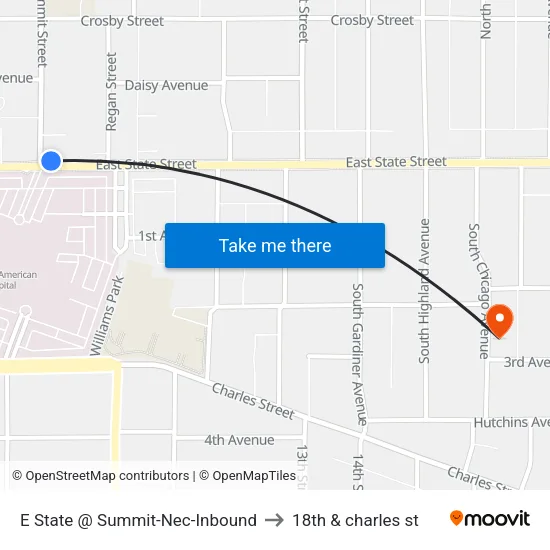 E State @ Summit-Nec-Inbound to 18th & charles st map