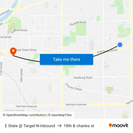 E State @ Target-N-Inbound to 18th & charles st map
