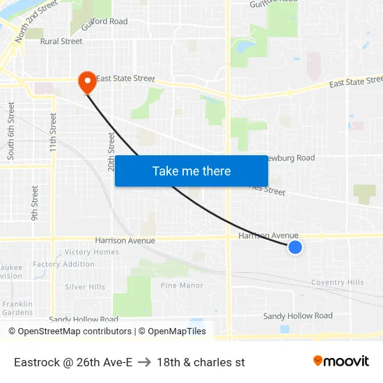 Eastrock @ 26th Ave-E to 18th & charles st map