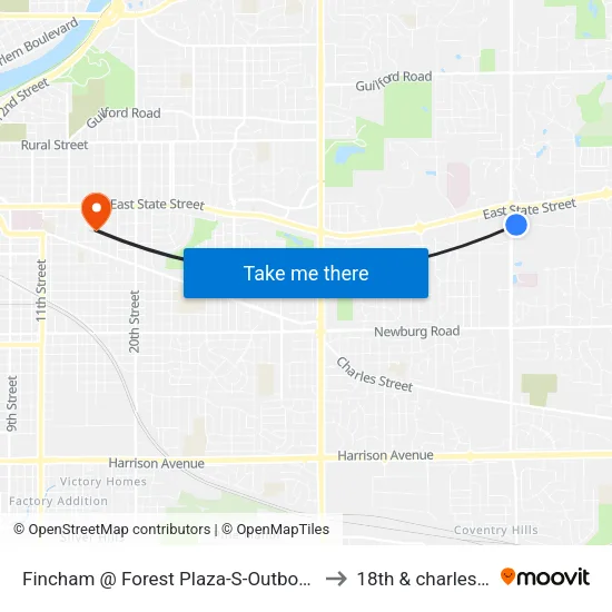Fincham @ Forest Plaza-S-Outbound to 18th & charles st map