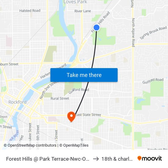 Forest Hills @ Park Terrace-Nwc-Outbound to 18th & charles st map