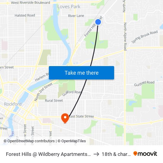 Forest Hills @ Wildberry Apartments-E-Outbound to 18th & charles st map