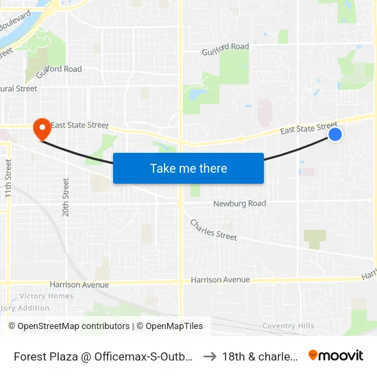 Forest Plaza @ Officemax-S-Outbound to 18th & charles st map