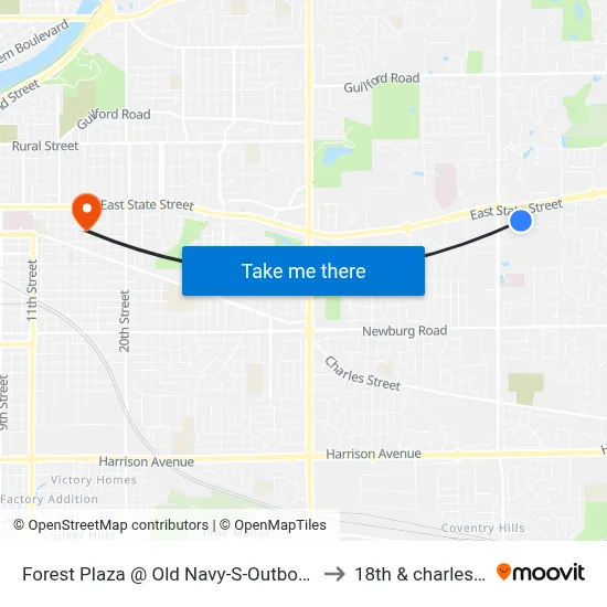 Forest Plaza @ Old Navy-S-Outbound to 18th & charles st map
