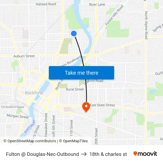 Fulton @ Douglas-Nec-Outbound to 18th & charles st map