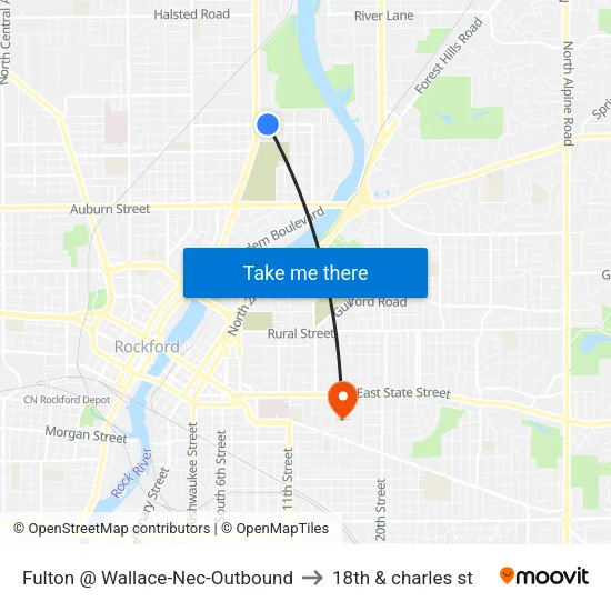 Fulton @ Wallace-Nec-Outbound to 18th & charles st map