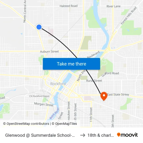 Glenwood @ Summerdale School-W-Inbound to 18th & charles st map