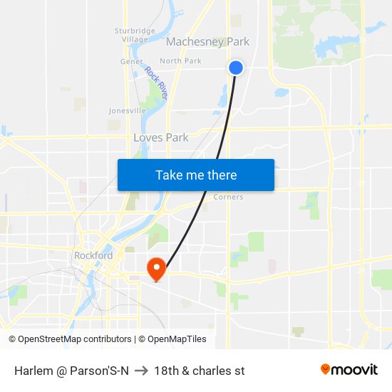 Harlem @ Parson'S-N to 18th & charles st map