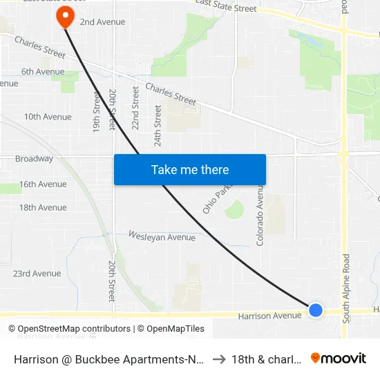 Harrison @ Buckbee Apartments-N-Inbound to 18th & charles st map