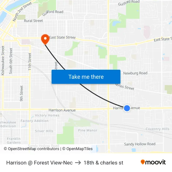 Harrison @ Forest View-Nec to 18th & charles st map