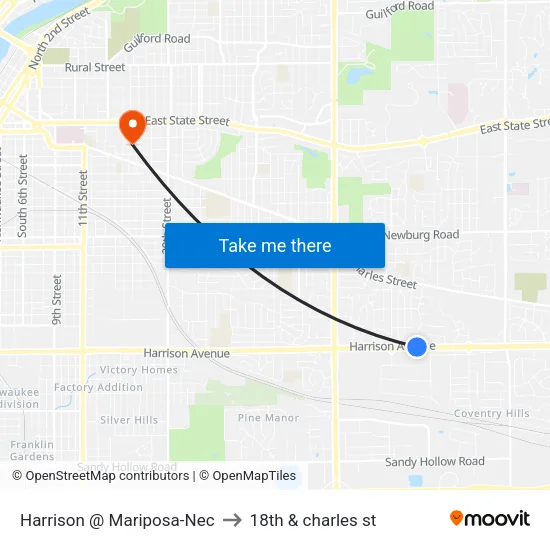 Harrison @ Mariposa-Nec to 18th & charles st map