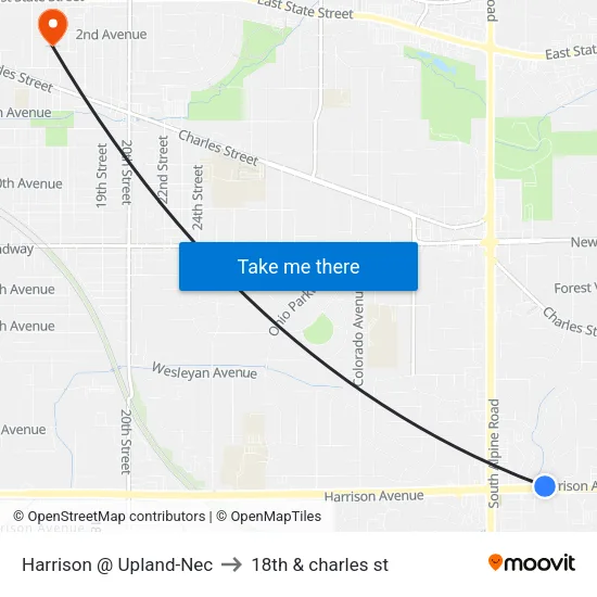 Harrison @ Upland-Nec to 18th & charles st map