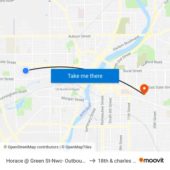 Horace  @ Green St-Nwc- Outbound to 18th & charles st map