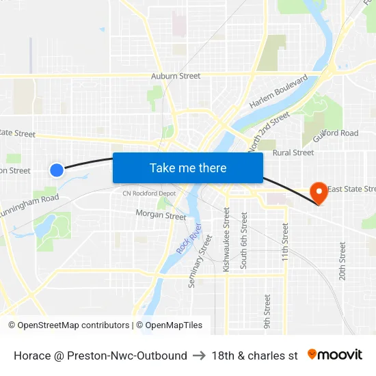 Horace @ Preston-Nwc-Outbound to 18th & charles st map