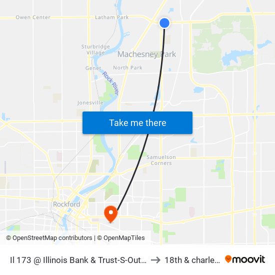 Il 173 @ Illinois Bank & Trust-S-Outbound to 18th & charles st map