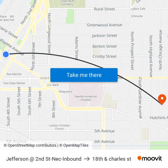 Jefferson @ 2nd St-Nec-Inbound to 18th & charles st map