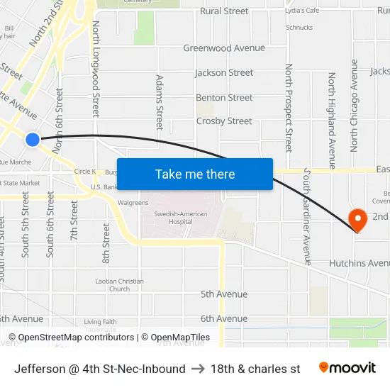 Jefferson @ 4th St-Nec-Inbound to 18th & charles st map