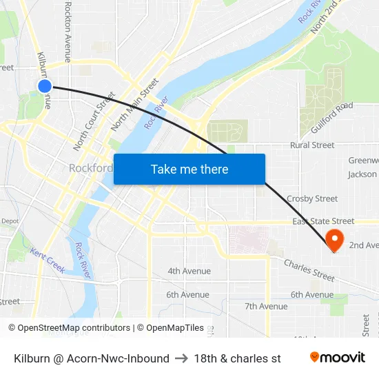 Kilburn @ Acorn-Nwc-Inbound to 18th & charles st map