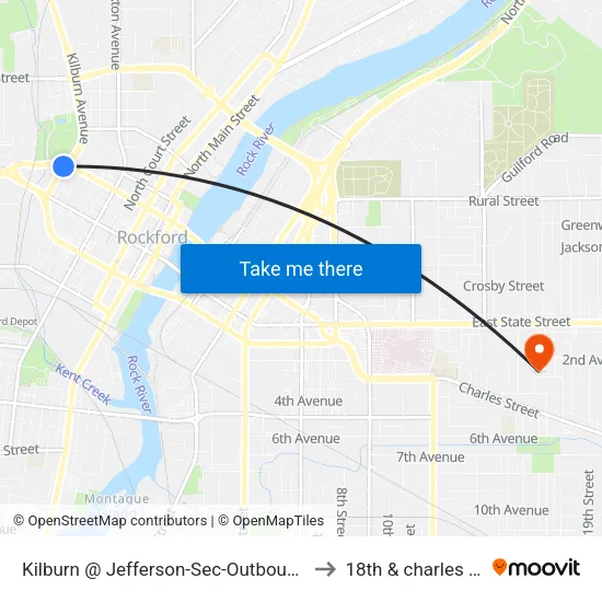 Kilburn @ Jefferson-Sec-Outbound to 18th & charles st map