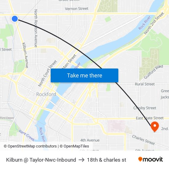 Kilburn @ Taylor-Nwc-Inbound to 18th & charles st map