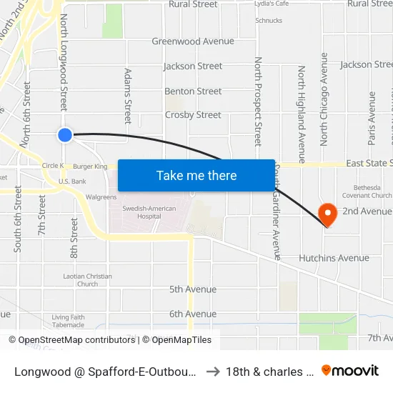 Longwood @ Spafford-E-Outbound to 18th & charles st map