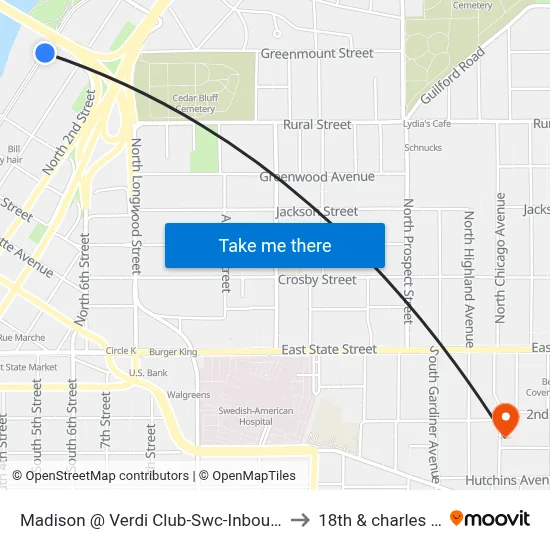 Madison @ Verdi Club-Swc-Inbound to 18th & charles st map