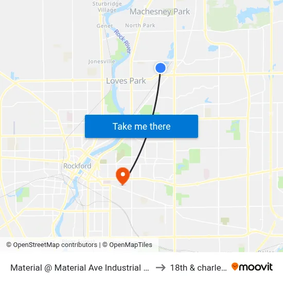 Material @ Material Ave Industrial Park-W to 18th & charles st map