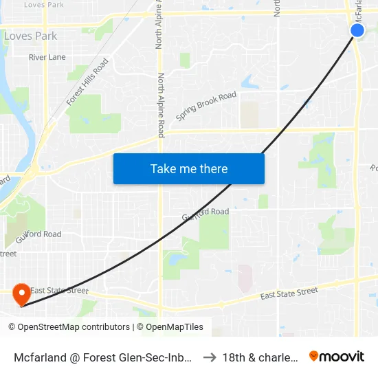Mcfarland @ Forest Glen-Sec-Inbound to 18th & charles st map