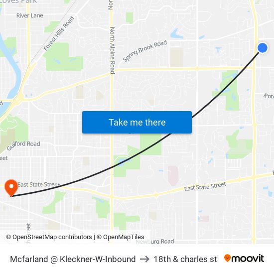 Mcfarland @ Kleckner-W-Inbound to 18th & charles st map