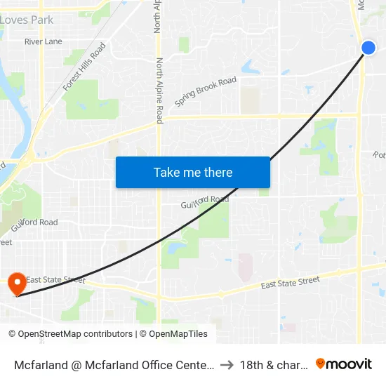 Mcfarland @ Mcfarland Office Center-E-Inbound to 18th & charles st map