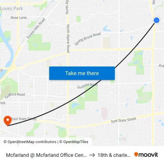 Mcfarland @ Mcfarland Office Center-W to 18th & charles st map