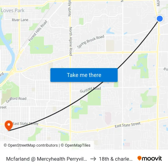 Mcfarland @ Mercyhealth Perryville-W to 18th & charles st map