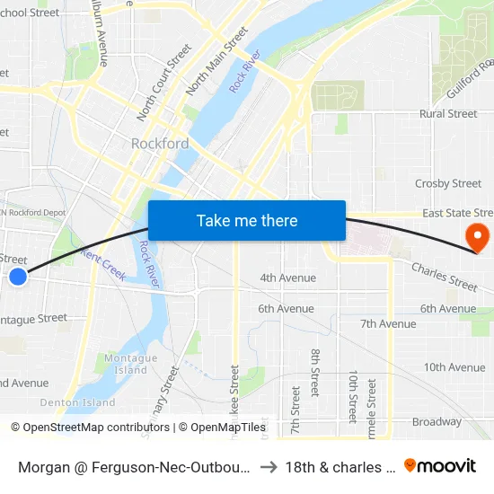 Morgan @ Ferguson-Nec-Outbound to 18th & charles st map