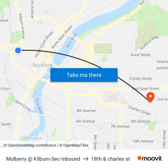 Mulberry @ Kilburn-Sec-Inbound to 18th & charles st map