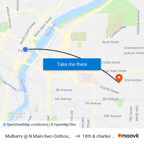 Mulberry @ N Main-Swc-Outbound to 18th & charles st map