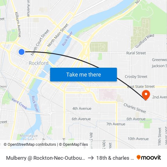 Mulberry @ Rockton-Nec-Outbound to 18th & charles st map