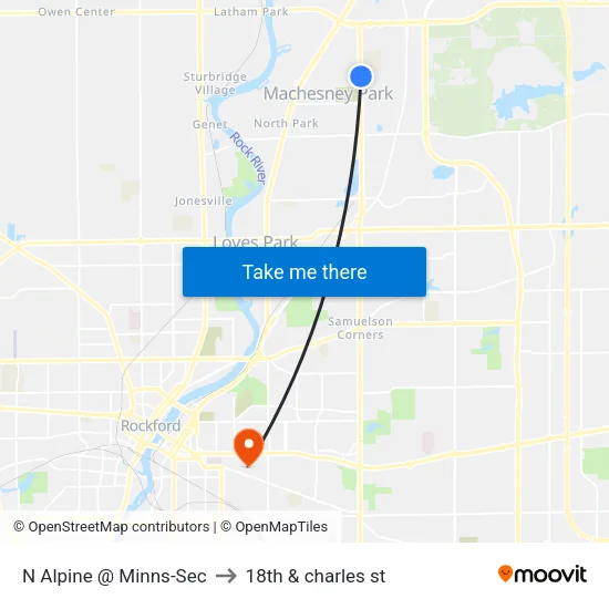 N Alpine @ Minns-Sec to 18th & charles st map