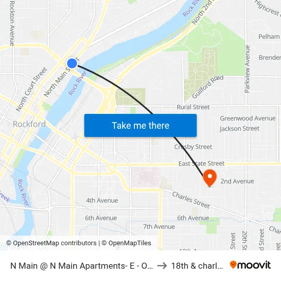 N Main @ N Main Apartments- E - Outbound to 18th & charles st map