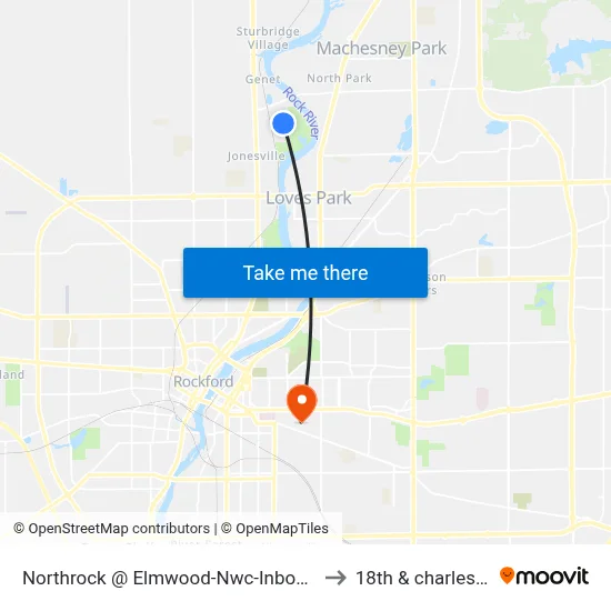 Northrock @ Elmwood-Nwc-Inbound to 18th & charles st map