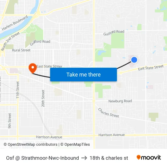 Osf @ Strathmoor-Nwc-Inbound to 18th & charles st map
