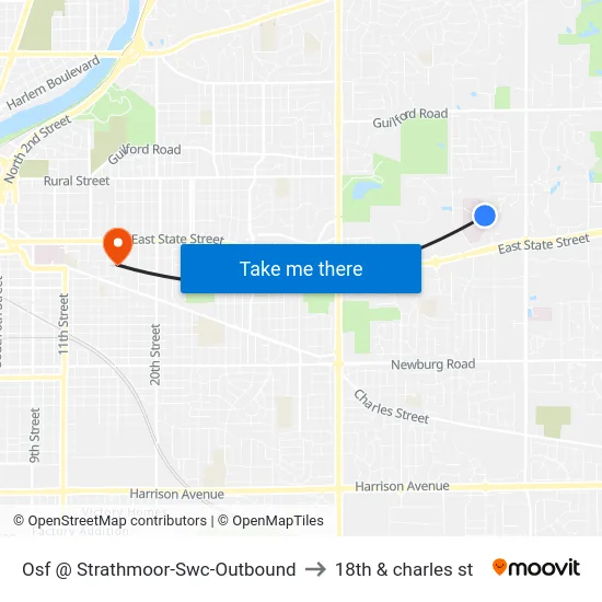 Osf @ Strathmoor-Swc-Outbound to 18th & charles st map