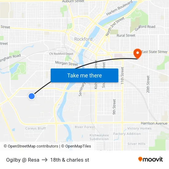 Ogilby @ Resa to 18th & charles st map