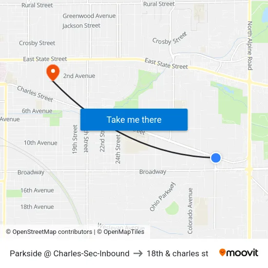 Parkside @ Charles-Sec-Inbound to 18th & charles st map